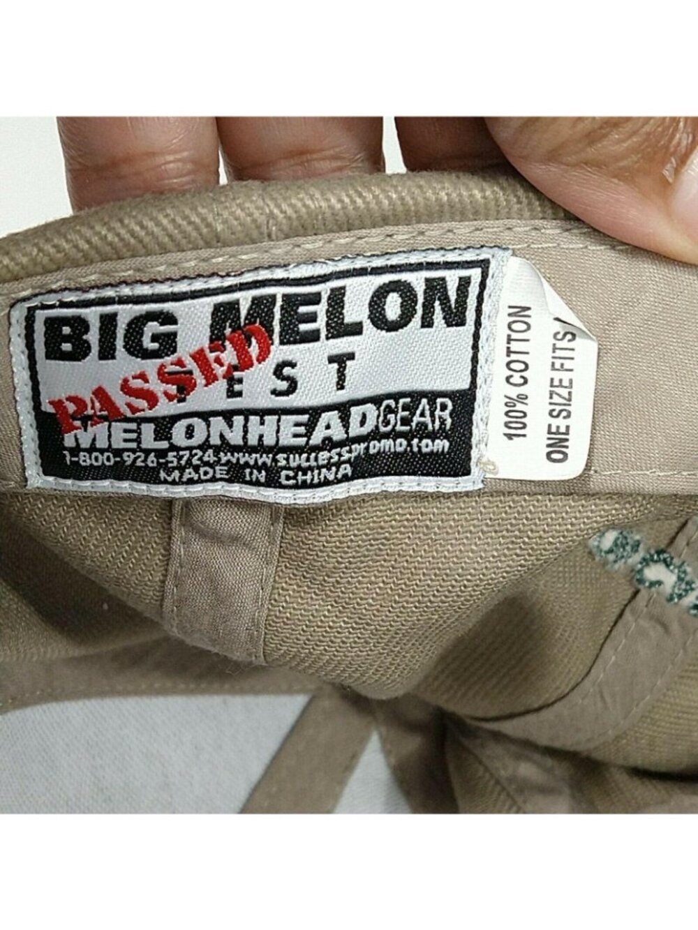 Melonhead Tan Cap Strap Back Paragon Casino Resort Logo Men Women One Size NEW - Picture 6 of 6